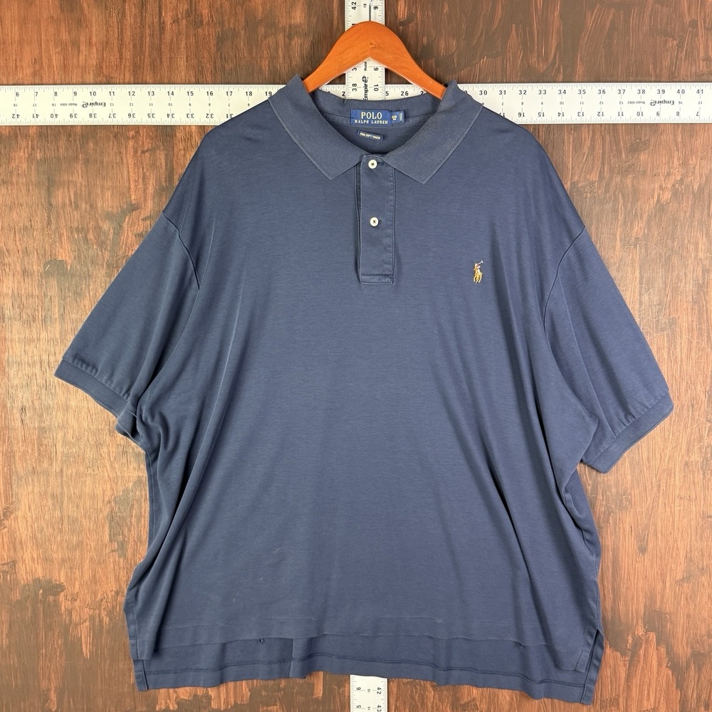 Polo Ralph Lauren Shirt Short Sleeve Pony Pima Soft Touch Navy Blue Men 3XB Big